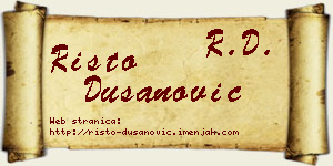 Risto Dušanović vizit kartica